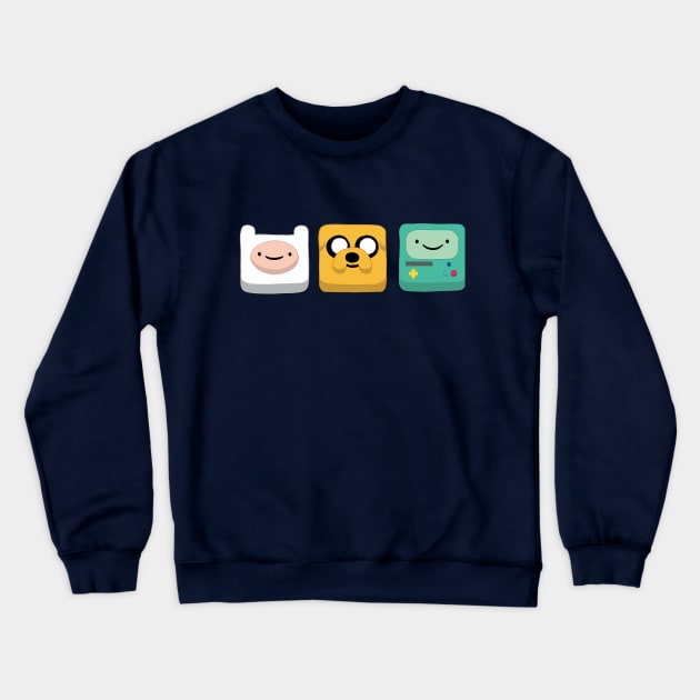 Jake, Finn and Bmo Crewneck Sweatshirt by valentinahramov